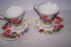 2 Nieuwe kop en schotels met bloemmotief. Zie foto., Huis en Inrichting, Keuken | Servies, Ophalen of Verzenden, Zo goed als nieuw