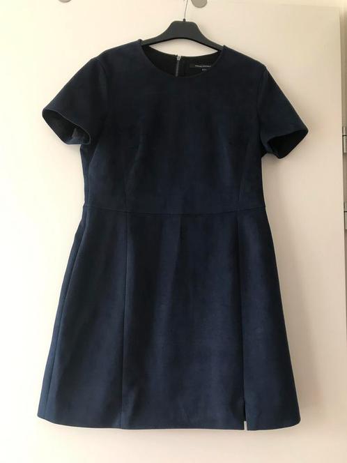 French connection flueel jurkje 42/44, Kleding | Dames, Jurken, Zo goed als nieuw, Maat 42/44 (L), Blauw, Boven de knie, Ophalen of Verzenden