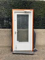 Hardhouten buitendeur met kozijn en dorpel, Gebruikt, 80 tot 100 cm, Ophalen of Verzenden, Buitendeur