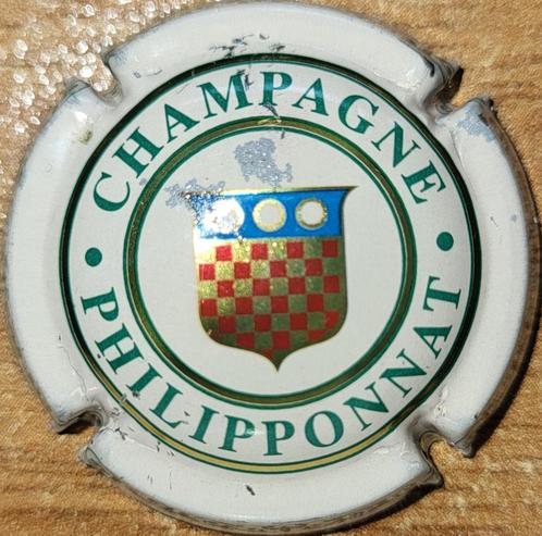 Champagnecapsule PHILIPPONNAT wit & groen nr.32a, Verzamelen, Wijnen, Gebruikt, Champagne, Frankrijk, Ophalen of Verzenden