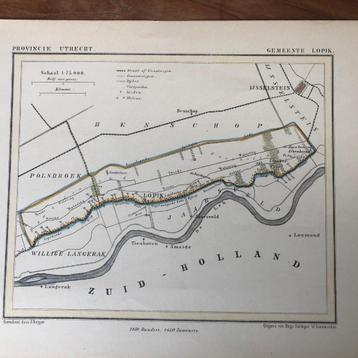 15 / Kuyper kaart Utrecht van Lopik Litho uit 1865 beschikbaar voor biedingen