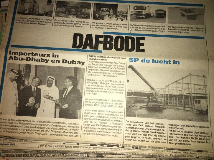 DAF Bode 1988 brochures/folders: oa 95, SP foto's, artikelen, Boeken, Auto's | Folders en Tijdschriften, Zo goed als nieuw, Overige merken