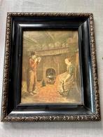 Klassiek Schilderij Interieur met Rokende Man en Vrouw bij V, Antiek en Kunst, Kunst | Schilderijen | Klassiek, Ophalen of Verzenden