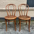 OPRUIMING Set van 2 originele Thonet no 18 stoelen gemerkt, Riet of Rotan, Gebruikt, Twee, Bruin