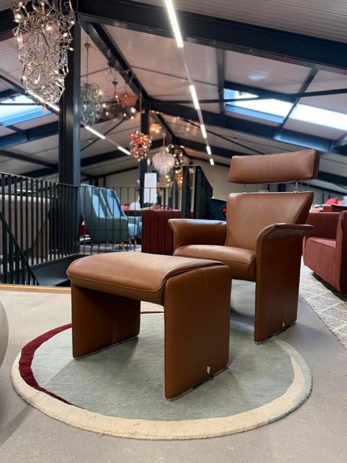 Nieuw Jori Aqua Fauteuil met hocker Bruin leer Design Stoel, Huis en Inrichting, Fauteuils, Nieuw, Ophalen of Verzenden
