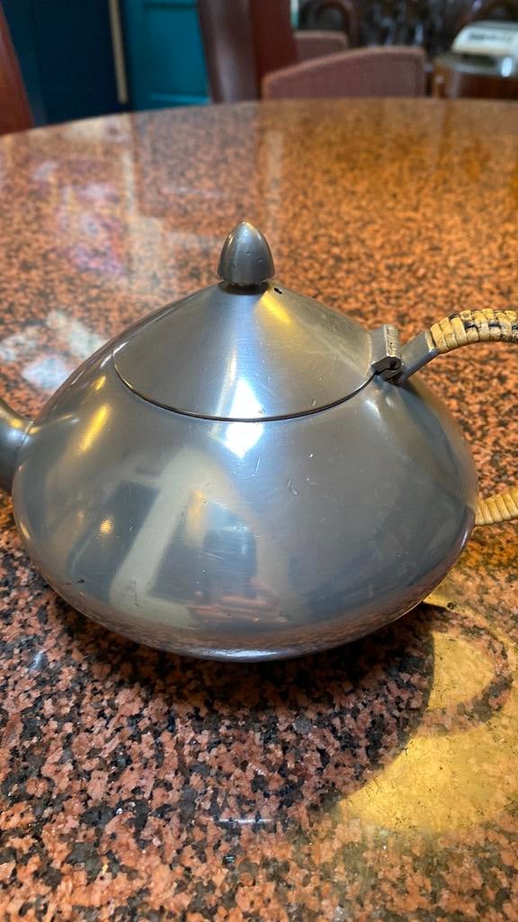 Zilver tin Meeuws&Zoon Den Haag jaren 40/50 theeservies, Antiek en Kunst, Antiek | Tin, Ophalen of Verzenden