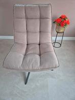Draai Beige taupe stof stoel lounge relax met kruk  bankje, Huis en Inrichting, Eenpersoons, Ophalen of Verzenden, Zo goed als nieuw