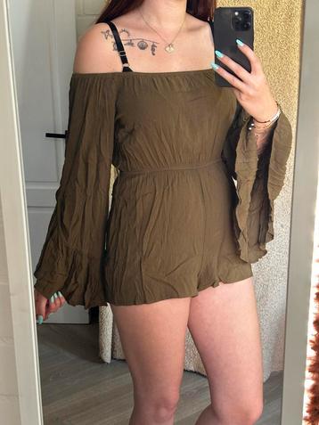 Groene Off-Shoulder Jumpsuit Maat M beschikbaar voor biedingen