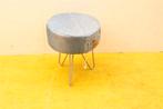 Poef van spijkerstof 31753, Minder dan 50 cm, Gebruikt, 125 cm of meer, Rond
