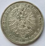 Duitsland Pruissen 5 Mark 1876 A Wilhelm I zilver, Zilver, Duitsland, Ophalen of Verzenden