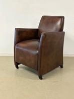 Engelse fauteuil in bruin rundleer van Jeantique, Ophalen, Gebruikt, Minder dan 75 cm, Leer
