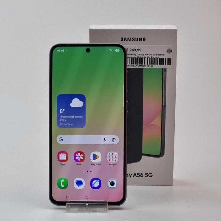 Samsung Galaxy A56 5G 8GB/256GB Awesome Graphite Met Factuur, Telecommunicatie, Mobiele telefoons | Samsung, Zo goed als nieuw