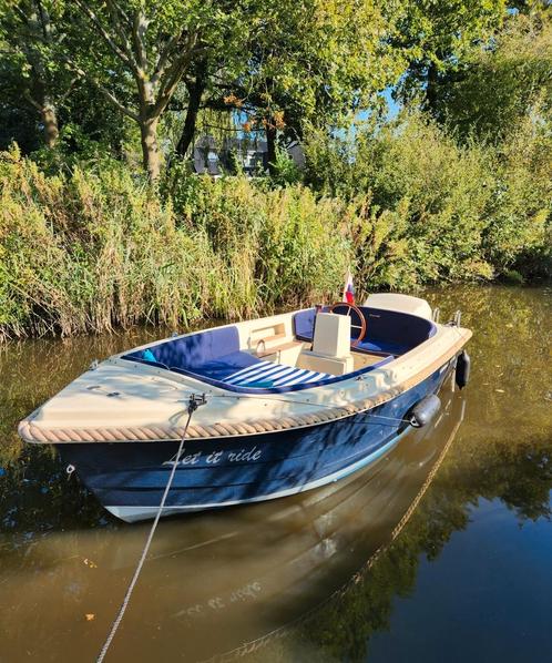 Clever 465 sloep met zonnedek en zwemtrap, Watersport en Boten, Sloepen, Zo goed als nieuw, Tot 10 pk, 3 tot 6 meter, Buitenboordmotor