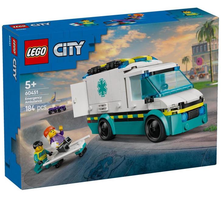 Nieuw: LEGO City 60451: Emergency Ambulance, Kinderen en Baby's, Speelgoed | Duplo en Lego, Nieuw, Lego, Complete set, Ophalen of Verzenden