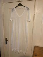 Doorzichtige gebreiden witte linnen jurk van Stefanel, mt XL, Verzenden, Zo goed als nieuw, Stefanel, Wit