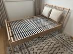 Ikea Björksnäs 140 - 200 bed frame incl Leirsund lattebodem, Huis en Inrichting, Ophalen, Bruin, Tweepersoons, 140 cm