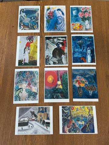 Set van 11 Marc Chagall Kunstkaarten beschikbaar voor biedingen
