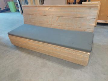 Steigerhouten (tuin) bank met zitkussen / BSO-bank  beschikbaar voor biedingen