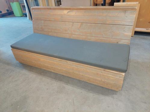 Steigerhouten (tuin) bank met zitkussen / BSO-bank, Tuin en Terras, Tuinbanken, Zo goed als nieuw, Hout, Ophalen of Verzenden