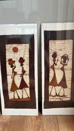 Batik schilderijen, Huis en Inrichting, Ophalen of Verzenden, Zo goed als nieuw, Hout, Minder dan 50 cm