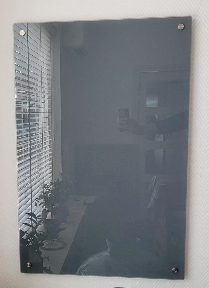 Magneetbord en whiteboard van glas 90 x 60 cm, Huis en Inrichting, Woonaccessoires | Memoborden, Zo goed als nieuw, Magneetbord