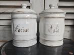 6 oude emaille voorraadbussen koffie, rijst, farine, café.., Antiek en Kunst, Antiek | Emaille, Verzenden
