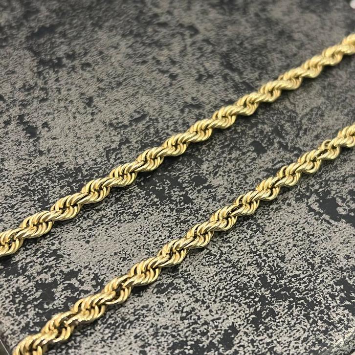 14k gouden ketting rope chain schakel stevig model, Sieraden, Tassen en Uiterlijk, Kettingen, Zo goed als nieuw, Goud, Ophalen of Verzenden