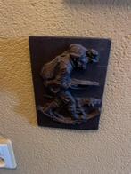 Jager met Geweer - Steen Schilderij, Antiek en Kunst, Ophalen of Verzenden