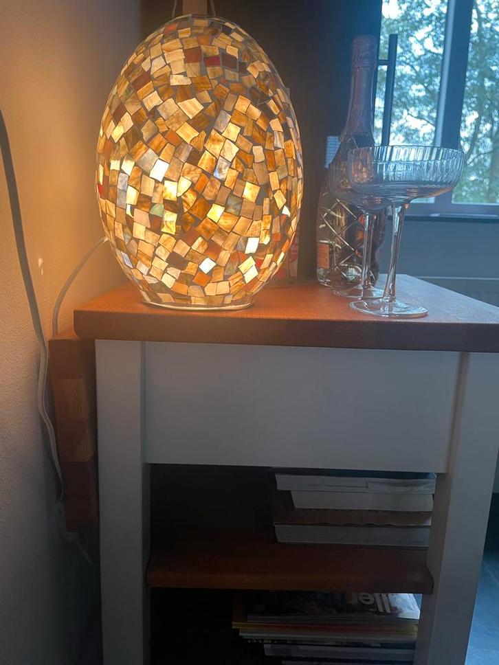 Klein wit kastje met lade en uitklapbaar houten blad., Huis en Inrichting, Kasten | Overige, Gebruikt, Ophalen