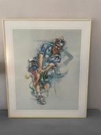 Aquarel Twan van de Vorstenbosch. Sport / tennis / tennisser, Ophalen, Minder dan 50 cm, 50 tot 75 cm, Print