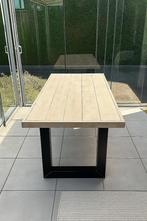 Houtentafel met stalen poten, Ophalen, Zo goed als nieuw, Hout