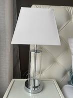 2x zilveren lamp met witte kap, Gebruikt, Ophalen of Verzenden, 50 tot 75 cm, Glas