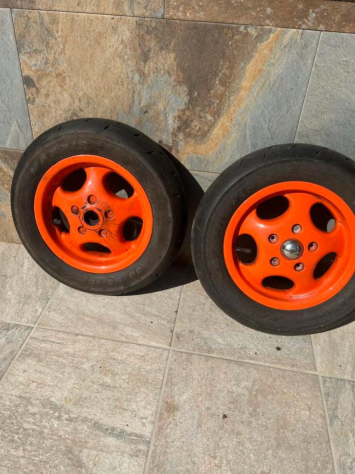 Piaggio zip sp velgen set H2O oranje onderdelen 2takt, Motoren, Tuning en Styling, Ophalen of Verzenden