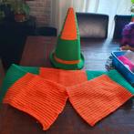 Set oranje /groene sjaal met hoge hoed (heineken, Ophalen of Verzenden, Zo goed als nieuw, Overige maten