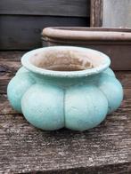 Grote zware turquoise bloempot van PTMD, Tuin en Terras, Bloempotten, Rond, Ophalen of Verzenden, Zo goed als nieuw, Minder dan 25 cm