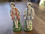 Flappermeisjes,art deco, 13 cm hoog geglazuurd porcelein, Antiek en Kunst, Ophalen of Verzenden