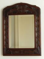 Wandspiegel handgemaakt, mahonie, Antiek en Kunst, Ophalen, Rechthoekig, Minder dan 50 cm, Minder dan 100 cm
