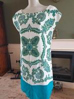 Sfera wit crème groen jurk mt S 36 tuniek Gratis verzenden, Kleding | Dames, Jurken, Verzenden, Zo goed als nieuw, Maat 36 (S)