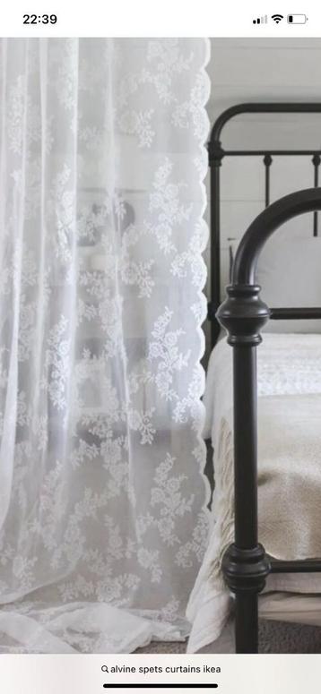 2 nieuwe witte ikea vitragegordijnen-alvine spets beschikbaar voor biedingen