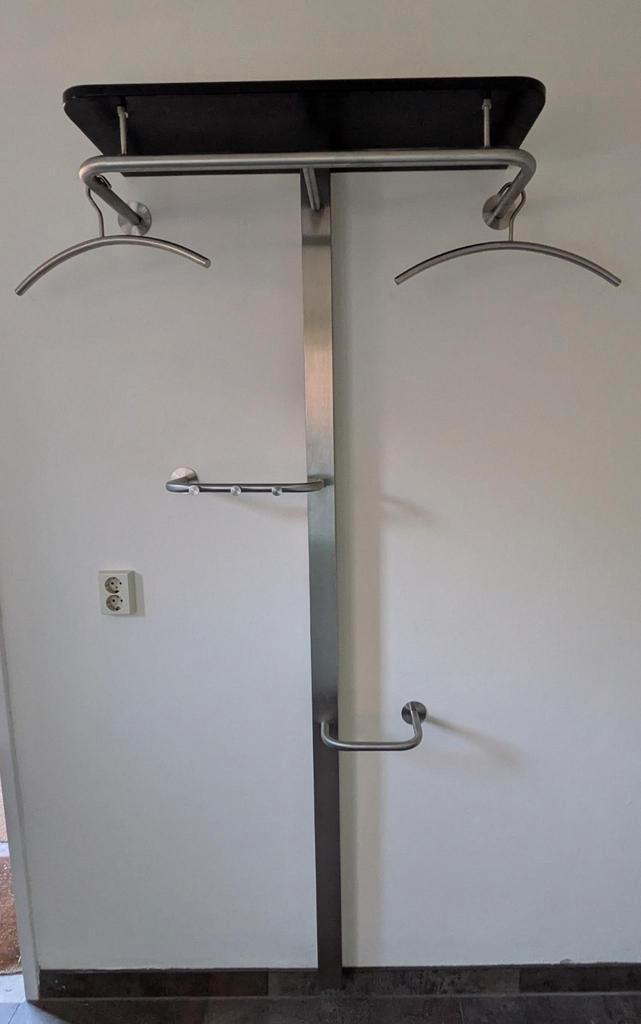 Kapstok RVS met plank, Huis en Inrichting, Woonaccessoires | Kapstokken, Zo goed als nieuw, Wandkapstok, Minder dan 100 cm, Metaal