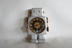 Vintage Robot Klok Aluminium, Ophalen of Verzenden