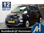Fiat 500 0.9 TwinAir Turbo Dualogic Lounge PANORAMADAK + CRU, Stof, Gebruikt, Met garantie (alle), Zwart