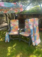 kussenset tuinstoel terrasstoel 4x, parasol tafelkleden etc., Ophalen of Verzenden, Zo goed als nieuw, Overige materialen