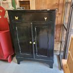 Brocante oude zwarte meidenkast kastje keukenkastje, Ophalen
