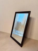 Vintage houten spiegel jaren 50 – facetglas, Ophalen of Verzenden, Rechthoekig