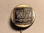 Metalen SAAB AUTOMERK Speld (Zwart/Metaalkleur)., Verzenden, Zo goed als nieuw, Transport, Speldje of Pin