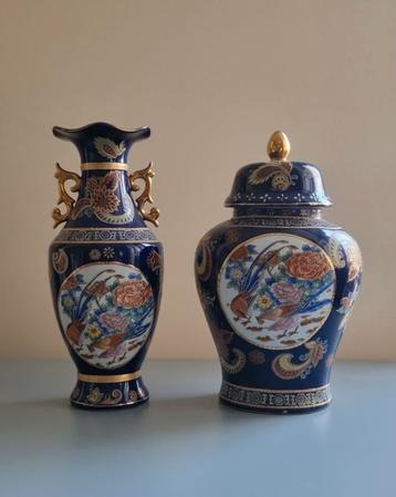 Imari Stijl Vazen Set - Prachtig Porselein beschikbaar voor biedingen