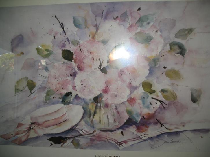 Schilderij Aquarel Jan Kooistra Goudaccenten Vintage, Antiek en Kunst, Kunst | Schilderijen | Klassiek, Ophalen