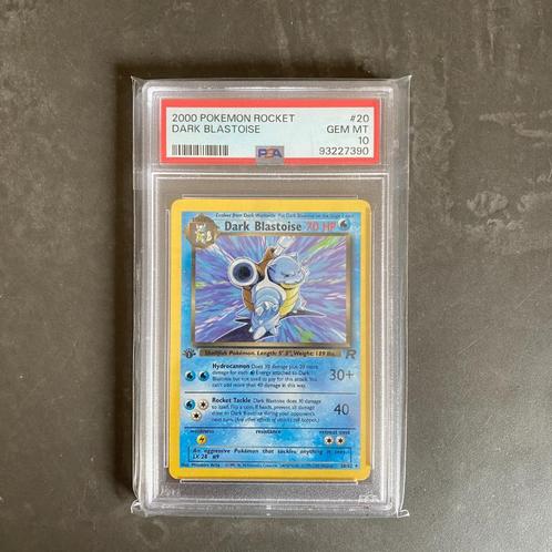 Pokémon Rocket #20 Dark Blastoise 1st Edition PSA 10, Hobby en Vrije tijd, Verzamelkaartspellen | Pokémon, Nieuw, Losse kaart