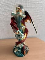 Beeld Fantasie DRAAK Puntgaaf Polystone (met kasteel in bol), Verzamelen, Poppetjes en Figuurtjes, Ophalen of Verzenden, Zo goed als nieuw